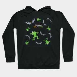 It's Raining (Sparkly Halloween) Bats and Frogs White Hoodie